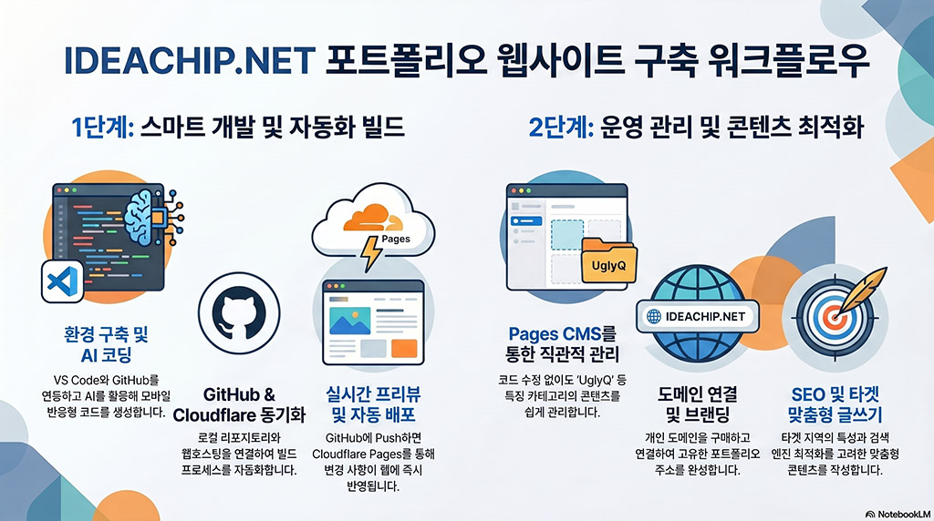 ideachip.net 포트폴리오 웹사이트 구축 워크플로우